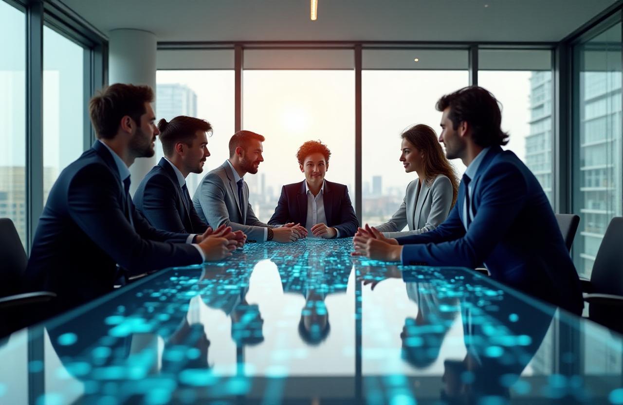 A high-stakes business collaboration session focusing on ecosystem strategy